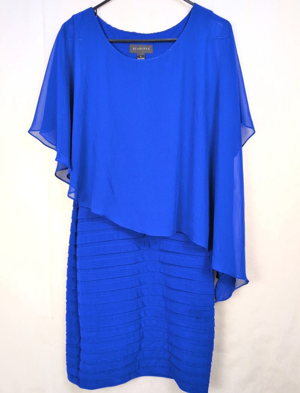 Scarlett blue asymmetric flounce bandage dress size 6 MOTB Party Cocktail Glam